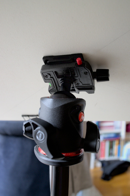 Drawing board is attached to a camera tripod